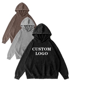 Best Sale Manufacturer High Quality Acid Wash Pullover Vintage Hoodie Unisex Custom Logo - Product Image 1
