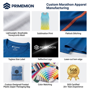 T-shirt sportif tricoté personnalisable à manches raglan pour la course nocturne - Noir avec manches jaune fluo imprimées par sublimation - OEM/ODM disponible - Product Image 4