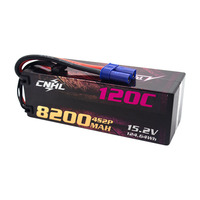 Cnhl Baterai Lipo HVLI, Baterai Lipo 8200Mah 15.2V 4S 120c dengan Colokan EC5 untuk Mobil Balap RC Isi Satu