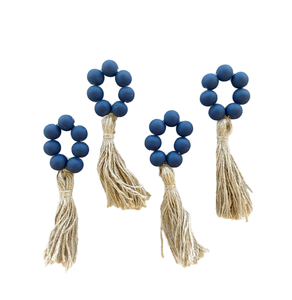 Anillos de Servilleta Modernos de Madera Natural con Borla, Color Personalizado Ecológico para Decoración de Mesa de Boda Estilo Rústico, Recuerdos - Product Image 2