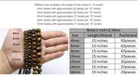 Produsen Manik-manik Perhiasan Grosir Batu Alam 8mm 10mm Manik Batu Permata Coklat Tiger Eye Batu Longgar untuk Pembuatan Perhiasan