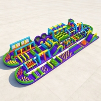 Parcours d'obstacles gonflable géant pour course d'assaut, jeu de terrain de jeu pour location de carnaval