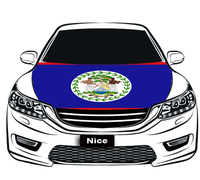 Housse de capot de voiture élastique avec drapeau du Belize, housse de capot de moteur en polyester extensible pour la décoration de véhicule