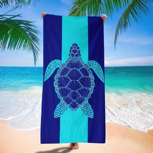 Serviette de plage d'été à imprimé tortue de mer, douce, absorbante et à séchage rapide, en microfibre sans sable pour la natation et les sports - Product Image 1