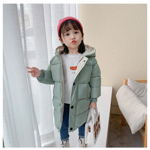 Vêtements chauds pour enfants, trench-coat pour filles et garçons, veste matelassée mi-longue, épaisse, à capuche, rembourrée, manteau d'hiver pour enfants - Product Image 5