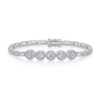Bracelet de tennis de luxe pour femme en argent sterling S925 avec design en moissanite