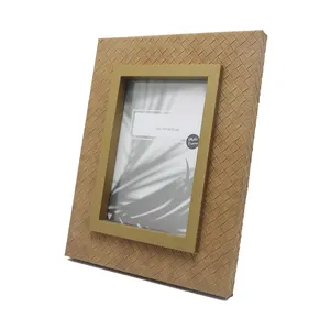 Real Glass Wall Decor Wooden Picture Frame 5x7 Inch Photos Table Top Display Wall Mount with Silk Screen Printing