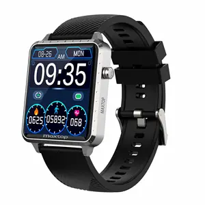 Maxtop Jam Tangan Pintar Layar Persegi untuk Pria, Monitor Detak Jantung Tekanan Darah, Arloji Cerdas Olahraga Pelacak Tidur untuk Pria