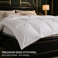 Couette matelassée extra chaude pour l'hiver, 50% duvet de canard, avec coutures en boîte, en coton anti-duvet, poids lourd 1200g, vente en gros OEM