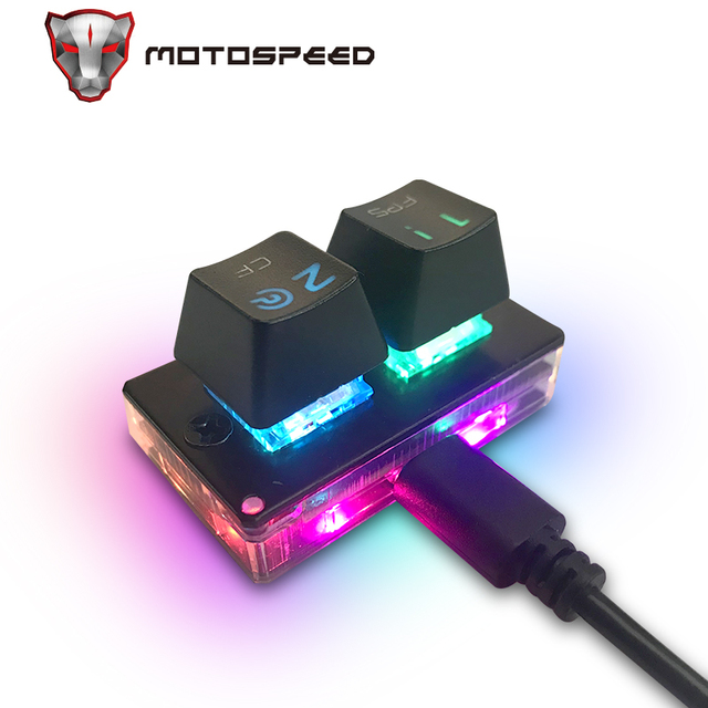 Motospeed K2 OSU Hot Swap Gaming Keyboards 2 Keys Wired RGB Backlit Portable Mechanical Keypad Programmable Red Brown Switches