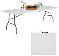 La nouvelle table portative de pli de 6 pieds de moule de coup dans la moitié pour l'usage extérieur