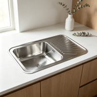 Évier encastré moderne en acier inoxydable SUS 304, grand évier double cuve pour cuisine, style ferme, à poser sous plan, petit évier de présentation