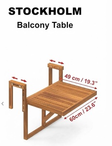 Table de balcon STOCKHOLM – Plusieurs couleurs disponibles pour balcons d'appartements et usage extérieur – Fonction pliable – Service OEM/ODM - Product Image 4