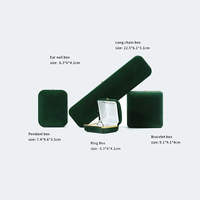 Coffret de bijoux fait main en usine : collier, bague, bracelet, boîte à bijoux personnalisée en velours vert avec éclairage LED