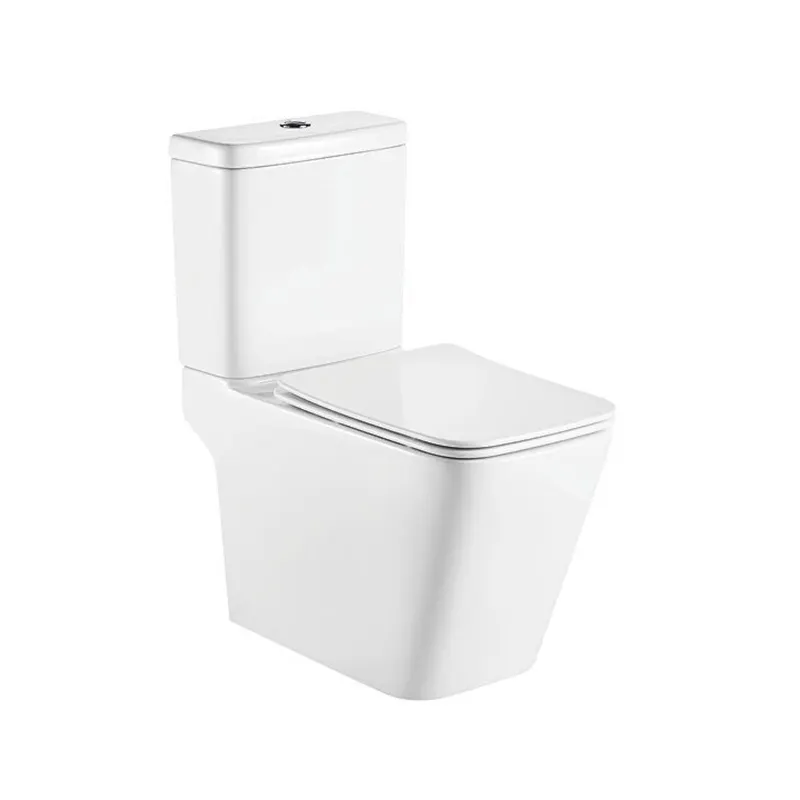 Baño DE FÁBRICA DE Chaozhou, gran oferta, mercado de Oriente Medio, inodoro de dos piezas, cuadrado blanco, instalación moderna de cerámica montada en el suelo