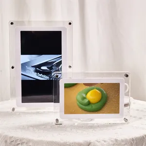 Vente en gros 5 7 10.1 pouces Art NFT vidéo objet infini transparent acrylique photo numérique cadre photo rotation automatique