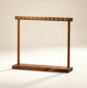 Vintage Wood Jewelry <b>Rack</b> With Metal Hooks, Desktop Organizer For Earrings Necklaces, Retail Counter Display Tool - Product Image 4