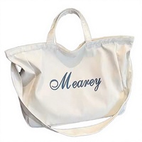 Sac fourre-tout en toile personnalisable Chuanghua, recyclable, avec motif lettres et fermeture éclair, taille moyenne, idéal pour les courses