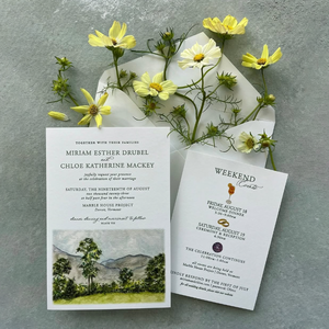 Inviti Matrimoniali Personalizzati in Stile Vintage con Stampa Verde su Carta <span class=keywords><strong>di</strong></span> Cotone, Letterpress e Goffratura, Biglietti 'Save the Date' - Product Image 3