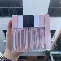 Emballage carré transparent pour gloss à lèvres, tube vide personnalisé pour cosmétiques, conteneur en plastique de haute qualité pour rouge à lèvres liquide