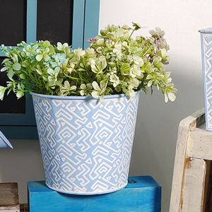 中国批发现代规则图案有定制压花锌花盆 - Product Image 4