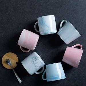 Marble Ceramic Mug Single Piece Pink For <b>Coffee</b> Tea Gift Home Use - Product Image 5