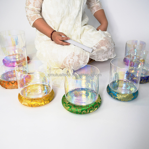 Ensemble de bols chantants en cristal Chakra <span class=keywords><strong>7</strong></span> pièces 432Hz, bol chantant en cristal, instrument de méditation, guérison sonore, yoga - Product Image 1