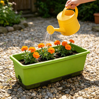 Pot Tanam Besar Persegi Panjang PP Pot Bunga Self Watering Lubang Drainase Dinding Tebal Tahan Lama Untuk Penggunaan Dalam/Luar Ruangan Rumah Taman