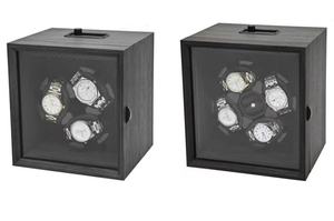 Thiết kế mới sang trọng màu đen óc chó hạt tự động an toàn 3 khe cắm xem Winder hộp đồng hồ chủ trường hợp đồng hồ yên tĩnh xoay hiển thị trường hợp - Product Image 2