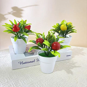 Plante artificielle de grenade en bonsaï, grande taille, fausse plante fruitière en plastique, ornement de bureau, plante en pot décorative d'intérieur - Product Image 2