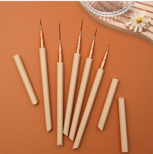 Juego de Pinceles de Punta Fina para Decoración de Uñas con Logotipo Personalizado, Herramienta de Delineado con Vástago de Cobre y Cerdas Flexibles, Kit de Pintura en Gel, Suministro al por Mayor - Product Image 4