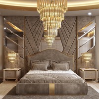 Ensemble de lit Queen Size italien, mobilier de chambre à coucher de luxe, lits d'hôtel italiens de luxe, cadre de lit King Size de luxe, lit double moderne