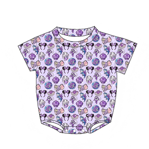 Baju Bayi Bambu Cetak Kartun ODM, Romper Bayi Pendek, Onesie Bayi Baru Lahir, Pakaian Bayi Custom, Baju Tidur Bayi - Product Image 1