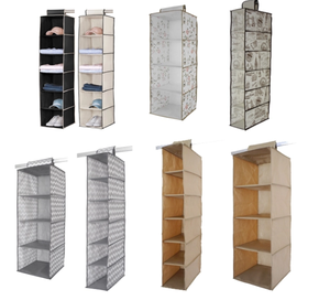 6-शेल्फ गैर बुना ढहने योग्य लटका कोठरी भंडारण बैग के लिए - Product Image 6