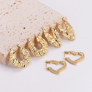 Mirawell High Luxury Hollow <strong>Large</strong> 18K Gold Plated Stainless Steel Earrings Screw Thread Chunky <strong>Hoops</strong> for Wedding Engagement Gift - Product Image 2
