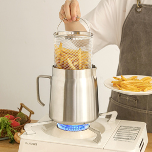 Cesta coladora de malla de acero inoxidable 304 de gran capacidad para freír, apta para lavavajillas y horno, estilo moderno - Product Image 2