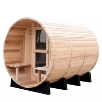 Hemlock/Red Cedar Barrel Dampfs auna im Freien Traditionelles elektrisch beheiztes Sauna haus mit Schindeln