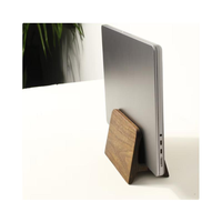 Support pour ordinateur portable en bois de noyer noir, support vertical élégant pour ordinateur, organisateur de bureau, cadeau créatif, accessoire artisanal