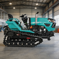 Tractor de orugas de alta eficiencia de 50 HP con zanjadora y rastra para zanjas, equipo multifuncional para labranza de arrozales