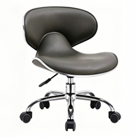 Chaise de bureau ergonomique pivotante à 360 degrés, moderne, rembourrée en PU, avec base en métal chromé, hauteur réglable, couleur personnalisable, multifonctionnelle