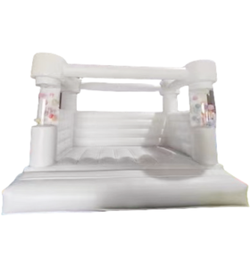Vente flash - Château gonflable pour enfants en PVC blanc de 0,55 mm, 10 pieds x 13 pieds, avec ballons, château gonflable blanc pour événements - Product Image 1