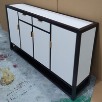 Commode murale blanche à 9 tiroirs en bois pour chambre et salon