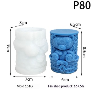 Stampo in Silicone 3D per Torte a Forma di Cestino di Fiori <span class=keywords><strong>con</strong></span> Orsetto e Fiocco, Decorazione Moderna e Semplice Fai-da-Te, Stampo per Candele - Product Image 5