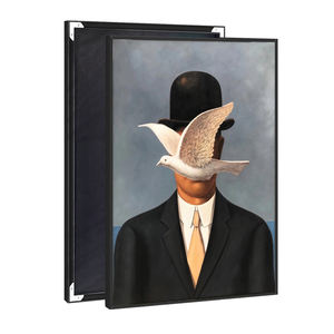 UNIART puro dadaismo fatto a mano moderna pittura a olio in acrilico opera d'arte colomba bianca e uomo vestito dipinto a mano pittura a olio verticale - Product Image 1