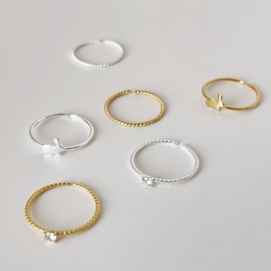 Anello in argento semplice per la casa regolabile con diamante coniglio Design di nicchia da donna apertura anello senza coppia - Product Image 1