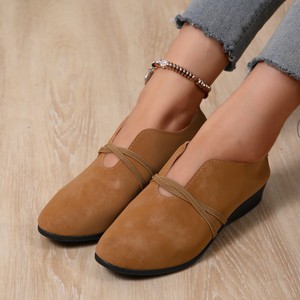 QLFashion, nuevos zapatos sencillos transfronterizos para mujer, verano 2025, estilo europeo y americano, tacón de cuña elástico, Cabeza Cuadrada, <span class=keywords><strong>Bea</strong></span> poco profunda - Product Image 1
