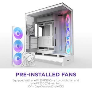 Nouveau boîtier PC de jeu <span class=keywords><strong>NZXT</strong></span> H9 Flow <span class=keywords><strong>RGB</strong></span> noir et blanc, tour moyenne ATX, avec vue en verre, avec 4 ventilateurs préinstallés pour PC de bureau de jeu, PC DIY - Product Image 2