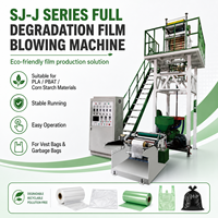 Machine de soufflage de film à dégradation totale SJ-J50-800 pour PLA, PBAT, amidon de maïs, résine biodégradable, sacs vestes, sacs poubelles, film CE