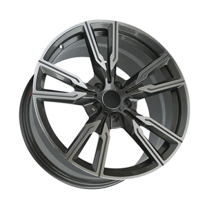 Rines de Aleación de 18 y 20 Pulgadas <span class=keywords><strong>para</strong></span> Auto, Negros con Acabado Mecanizado, 5 Radios, 5x120, 5 Birlos, <span class=keywords><strong>para</strong></span> BMW X3 X4 X5 X6 X7 M5 M Sport SUV - Product Image 4
