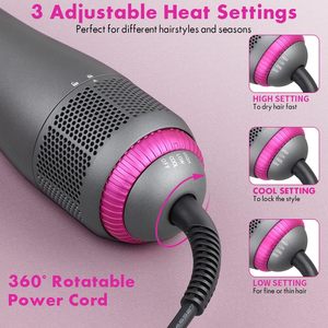Secador de Pelo Eléctrico Iónico 4 en 1 de Alta Potencia 1200W-3000W con Cepillo Voluminizador y Difusor, Compatible con Hoteles y Uso en Exteriores/RV - Product Image 3